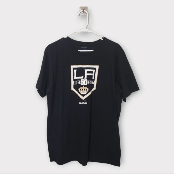 Reebok LA Kings 50th Anniversary Short Sleeve Graphic T-Shirt L - Picture 1 of 5